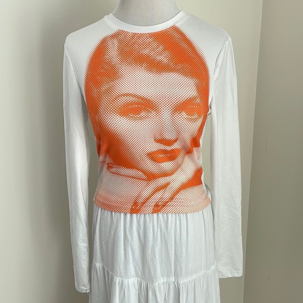 Marylyn Monroe crop top longsleeve by Shein size women’s medium